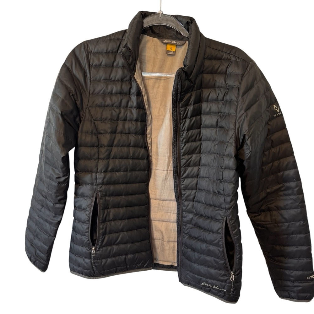 Eddie Bauer Women’s Black Puffer Jacket EB700 Series Size Small Broken Zipper
